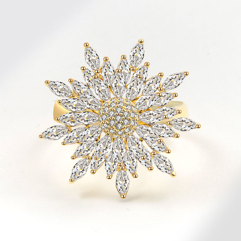 Schneeflocken-Seelenstern-Statement-Ring
