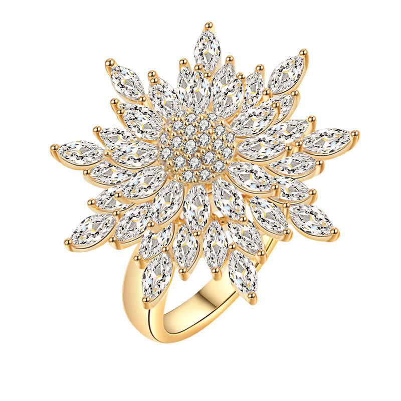 Schneeflocken-Seelenstern-Statement-Ring