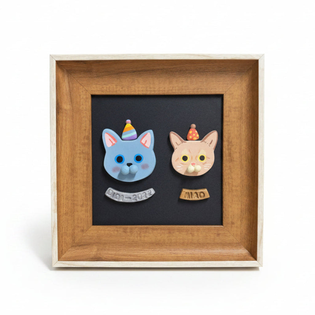 Custom Cat Face Portrait Magnet with Spinnable Cheeks
