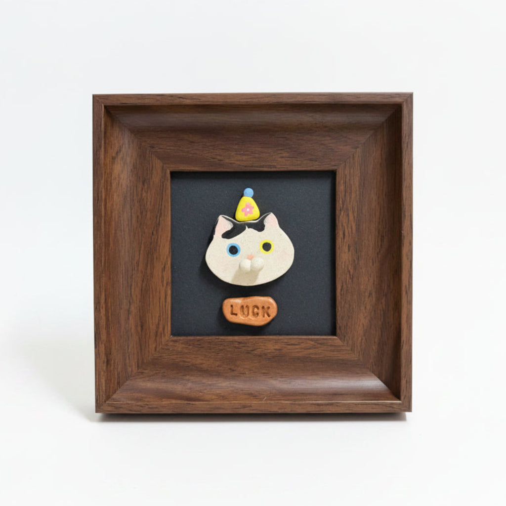 Custom Cat Face Portrait Magnet with Spinnable Cheeks