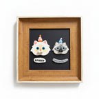 Custom Cat Face Portrait Magnet with Spinnable Cheeks