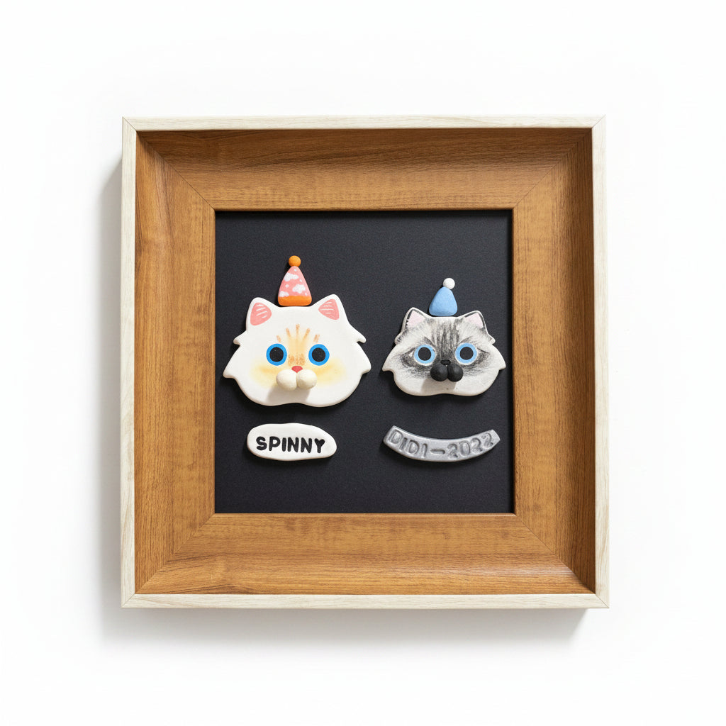Custom Cat Face Portrait Magnet with Spinnable Cheeks