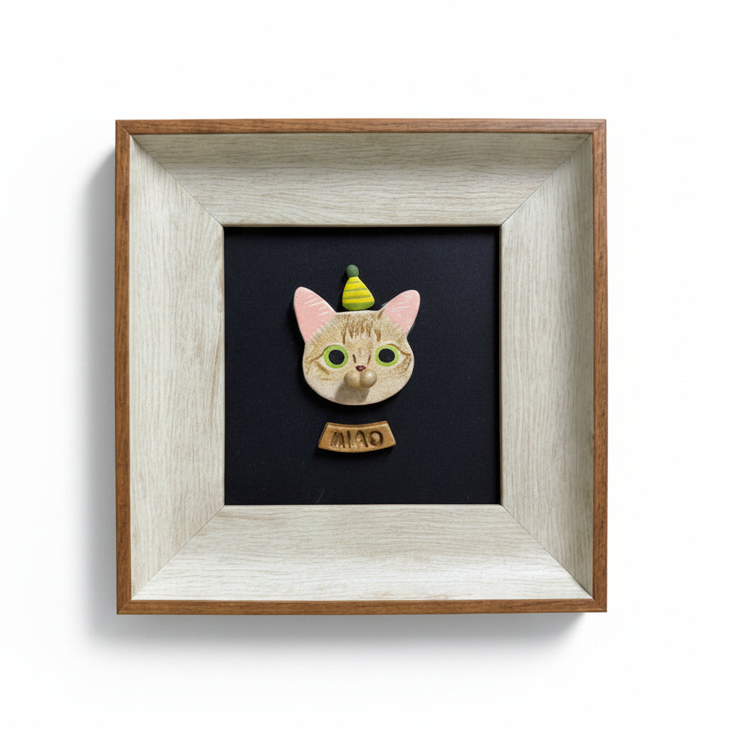 Custom Cat Face Portrait Magnet with Spinnable Cheeks