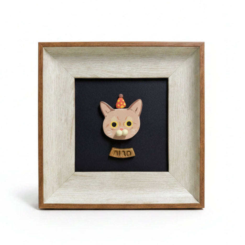 Custom Cat Face Portrait Magnet with Spinnable Cheeks