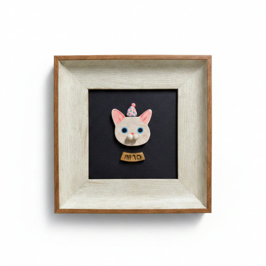 Custom Cat Face Portrait Magnet with Spinnable Cheeks