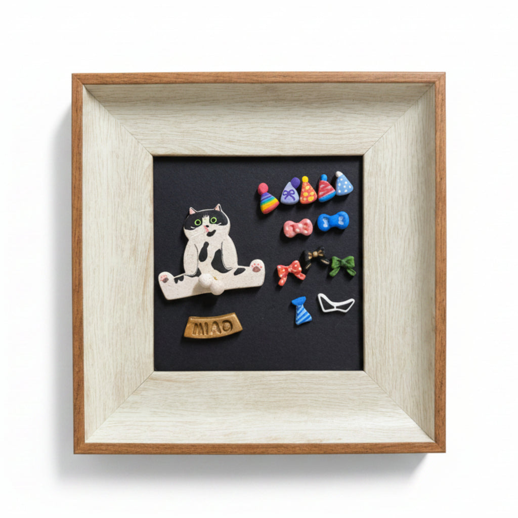 Custom Full Body Cat Magnet with Spinnable Balls / Bum