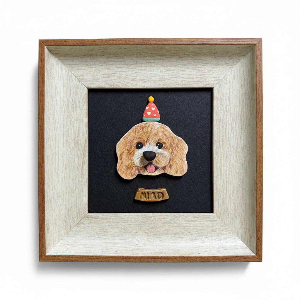 Custom Dog Face Portrait Magnet with Spinnable Nose