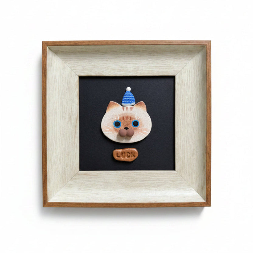 Custom Cat Face Portrait Magnet with Spinnable Cheeks