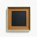 A square wooden picture frame with a natural light oak finish and a black center mat, shown against a plain white background.