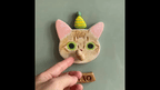 Custom Cat Face Portrait Magnet with Spinnable Cheeks
